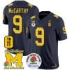 JJ McCarthy Jersey #9 Michigan Wolverines Vapor TM 42 Honor Rose Bowl Patch Football Navy