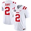 Jaxson Dart Jersey #2 Ole Miss Rebels Football Vapor Limited All Stitched White