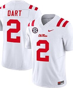 Jaxson Dart Jersey #2 Ole Miss Rebels Football Vapor Limited All Stitched White