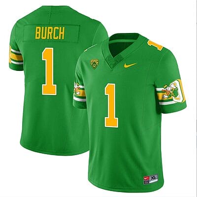 Jordan Burch Jersey #1 Oregon Ducks ‘Mighty Oregon’ Throwback Football Uniforms Green