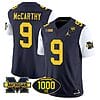 JJ McCarthy Jersey #9 Michigan Wolverines 1000 Wins Patch Vapor College Football White Sleeves