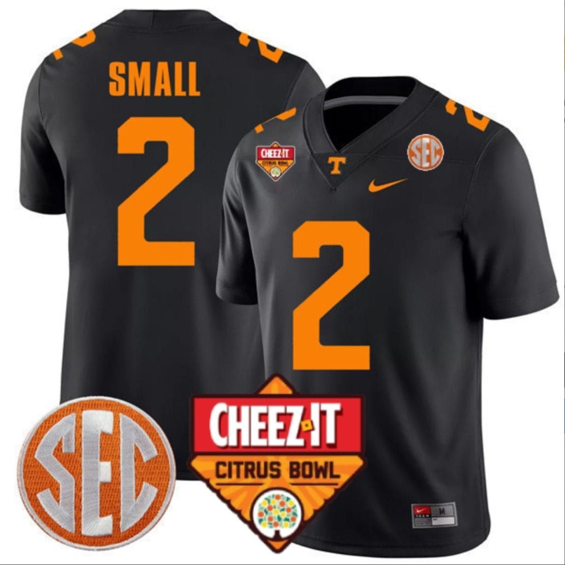 Jabari Small Jersey #2 Tennessee Volunteers Football Cheez It Citrus Bowl Patch Black