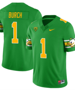 Jordan Burch Jersey #1 Oregon Ducks ‘Mighty Oregon’ Throwback College Football Uniforms Green