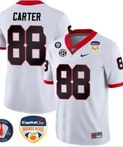 Jalen Carter Jersey #88 Georgia Bulldogs Orange Bowl Patch Football Stitched White