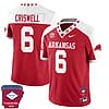 Jacolby Criswell Jersey #6 Arkansas Razorback Football Arkansas State Patch Red Alternate