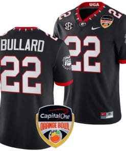 Javon Bullard Jersey #22 Georgia Bulldogs Orange Bowl Patch 2023 College Football Black