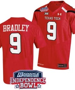 Jerand Bradley Jersey #9 Texas Tech Red Raiders Independence Bowl Patch Football 2023 Red