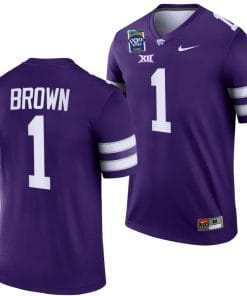 Jayce Brown Jersey #1 Kansas State Wildcats 2023 Pop-Tarts Bowl Football Purple