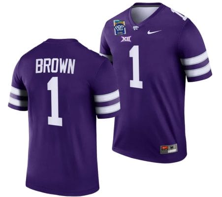 Jayce Brown Jersey #1 Kansas State Wildcats 2023 Pop-Tarts Bowl Football Purple