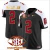 Jase McClellan Jersey #2 Alabama Crimson SEC Championship 2023 Patch Vapor Gold Football Black Alternate