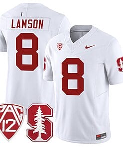Justin Lamson Jersey #8 Stanford Cardinal Jersey Vapor Limited College Football White