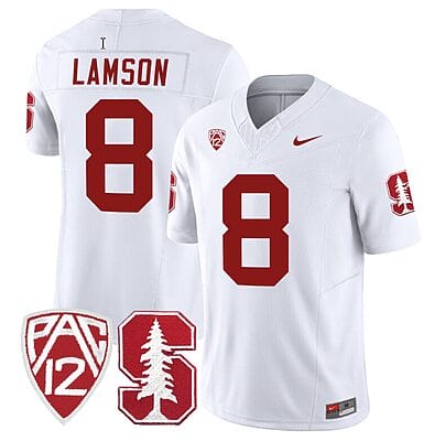 Justin Lamson Jersey #8 Stanford Cardinal Jersey Vapor Limited College Football White