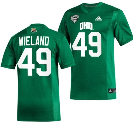 Jonah Wieland Jersey #49 Ohio Bobcats College Football Uniform Green