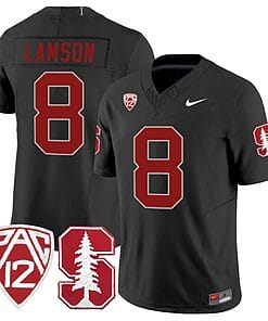 Justin Lamson Jersey #8 Stanford Cardinal Jersey Vapor Limited College Football Black