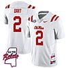 Jaxson Dart Jersey #2 Ole Miss Rebels Football Ole Map All Stitched White