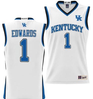 Justin Edwards Jersey #1 Kentucky Wildcats NIL College Basketball Lightweight White