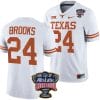 Jonathon Brooks Jersey #24 Texas Longhorns Allstate Sugar Bowl Patch 2024 College Football White