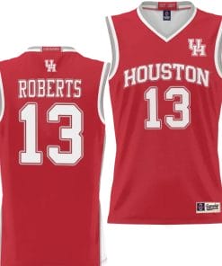 JWan Roberts Jersey #13 Houston Cougars NIL College Basketball Lightweight Red