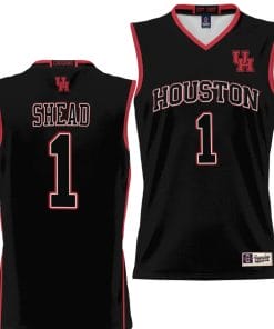 Jamal Shead Jersey #1 Houston Cougars NIL College Basketball Lightweight Black