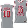 Jamison Battle Jersey #10 Ohio State Buckeyes College Basketball Lightweight Gray