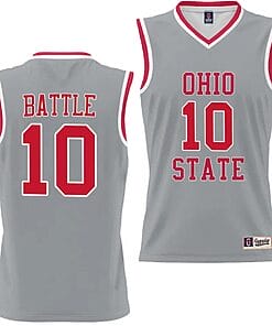 Jamison Battle Jersey #10 Ohio State Buckeyes College Basketball Lightweight Gray