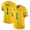 Jordan Burch Jersey #1 Oregon Ducks ‘Mighty Oregon’ Throwback College Football Uniforms Yellow