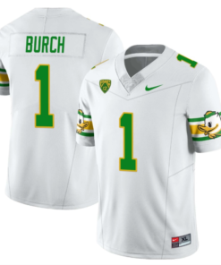 Jordan Burch Jersey #1 Oregon Ducks ‘Mighty Oregon’ Throwback College Football Uniforms White