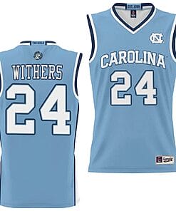 Jae'Lyn Withers Jersey #24 UNC Tar Heels College NIL Basketball Lightweight Blue