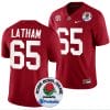 JC Latham Jersey #65 Alabama Crimson Tide Rose Bowl Game 2024 Patch College Football Playoff Crimson