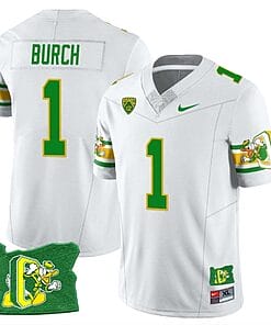 Jordan Burch Jersey #1 Oregon Ducks ‘Mighty Oregon’ Throwback Football Oregon State White