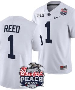 Jaylen Reed Jersey #1 Penn State Peach Bowl Patch 2024 College Football White
