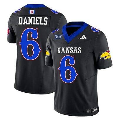 Jalon Daniels Jersey #6 Kansas Jayhawks Blackhawk Vapor Limited Football Black