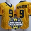 JJ Mccarthy Jersey #9 Michigan Wolverines Football 2023 National Champions Patch Yellow