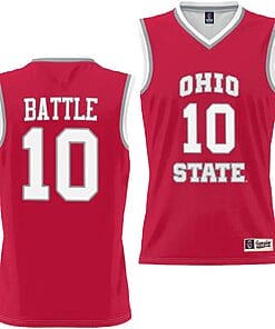 Jamison Battle Jersey #10 Ohio State Buckeyes College Basketball Lightweight Scarlet