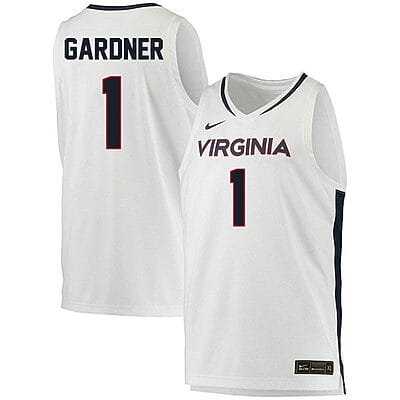 Jayden Gardner Jersey #1 Virginia Cavaliers College Basketball Stitched White