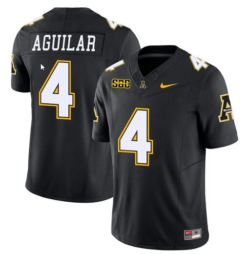 Joey Aguilar Jersey #4 Appalachian State Mountaineers Vapor Limited College Football Black