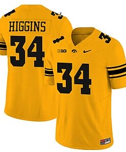 Jay Higgins Jersey #34 Iowa Hawkeyes Vapor Limited College Football Gold