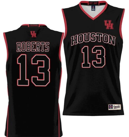 JWan Roberts Jersey #13 Houston Cougars NIL College Basketball Lightweight Black