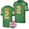 Jeffrey Bassa Jersey #2 Oregon Ducks Fiesta Bowl Patch 2024 Football Playoff Green