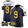 JJ McCarthy Jersey #9 Michigan Wolverines 1000 Wins Patch Vapor College Football Navy Alternate