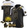 JJ McCarthy Jersey #9 Michigan Wolverines 2023 Big Ten Back to Back Champions Patch Stitched Gold Alternate
