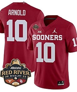 Jackson Arnold Jersey #10 Oklahoma Sooners Allstate Red River Rivalry College Football Stitched Red