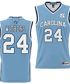JaeLyn Withers Jersey #24 UNC Tar Heels NIL College Basketball Lightweight Blue