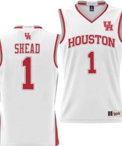 Jamal Shead Jersey #1 Houston Cougars NIL College Basketball Lightweight White