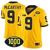 JJ McCarthy Jersey #9 Michigan Wolverines 1000 Wins Patch College Football Yellow