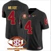 Jalen Milroe Jersey #4 Alabama Crimson SEC Championship 2023 Patch Vapor Gold Football Black