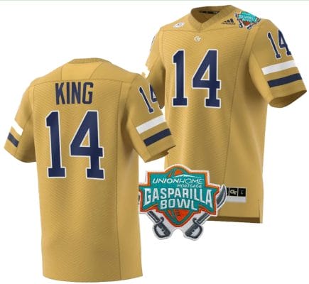 Jaylon King Jersey #14 Georgia Tech Yellow Jackets 2023 Gasparilla Bowl Patch Football Brown