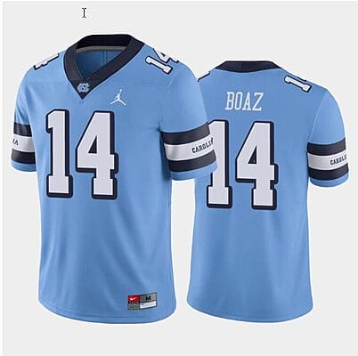 Jefferson Boaz Jersey #14 North Carolina Tar Heels College Football All Stitched Blue