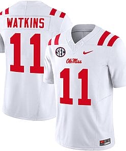 Jordan Watkins Jersey #11 Ole Miss Rebels Football Vapor Limited All Stitched White