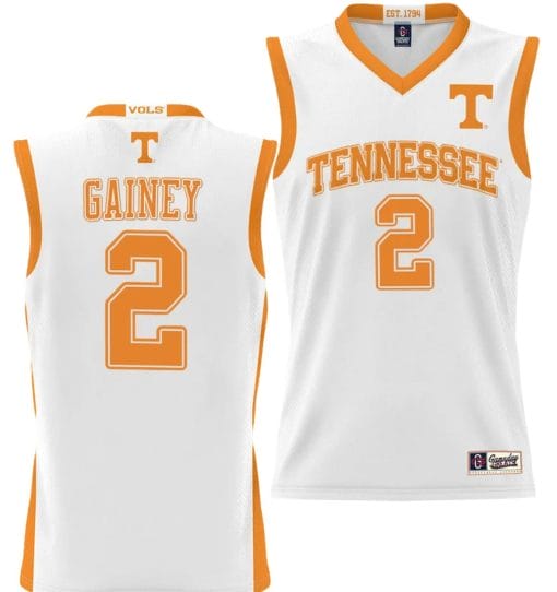 Jordan Gainey Jersey #2 Tennessee Volunteers NIL College Basketball Lightweight White
